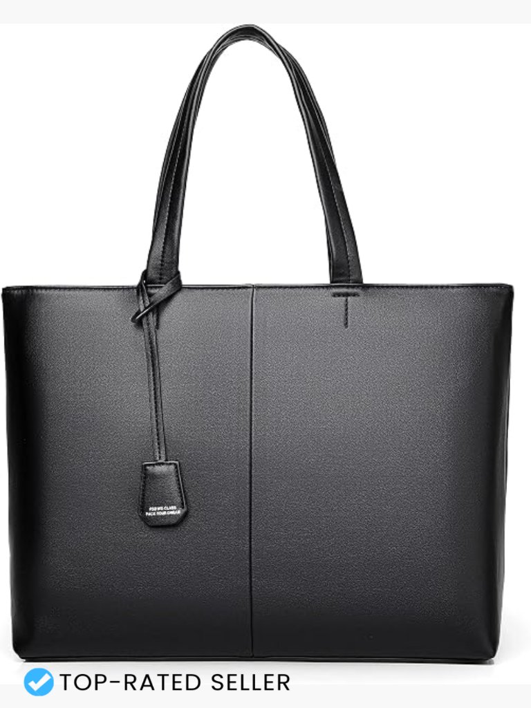 Men's Leather Briefcase Tote Bag Business Laptop Bag Large Capacity Elegant